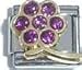 Jewelry : Clearly Charming Febuary Amethyst Large Daisy Birthstone Italian Charm