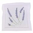 Lavender sprigs hand embroidered hemstitched lavender sachet square or pouch