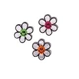 Embroidered Iron On Patch EP185 - Smiley Daisies 3 Pc.