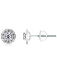 0.75 ct Solitaire Diamond Stud Earrings in Platinum