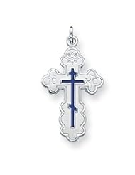 Sterling Silver Enameled Cross QC3372"
