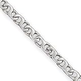 Sterling Silver Figure-8 Link Ankle Bracelet - 10 Inch - Lobster Claw