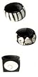 White Mother Pearl inlaid Black Resin Ring P24-A