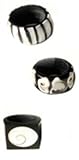 White Mother Pearl inlaid Black Resin Ring P24-A