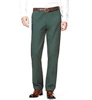 Autograph Luxury Pure Cotton Tailored Fit Flat Front Chinos