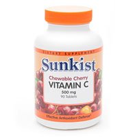 Sunkist Chewable Cherry Vitamin C, 500Mg - 90