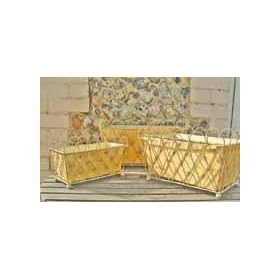 "Antique" Style Plant Pots - Gift Set Wirework Plant Containers Cream/Pink Roses