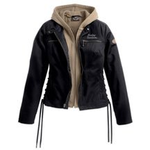 Harley Davidson Women's Horizon 3-in-1 Cotton Jacket. 100% cotton herringbone. 98416-08VW