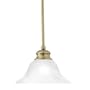 Thomas Lighting SL8296-68 One Light Pendant, Burnished Bronze Finish with Alabaster Glass