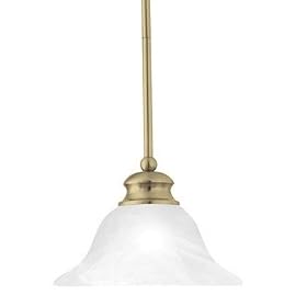 Thomas Lighting SL8296-68 One Light Pendant, Burnished Bronze Finish with Alabaster Glass