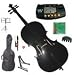 Merano 3/4 Size Black Cello with Bag and Bow+2 Sets of String+Cello Stand+Music Stand+Metro Tuner+Rosin+Mute