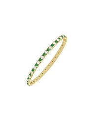 Emerald and Diamond Eternity Bangle 14K Yellow Gold - 5.00 CT TGW