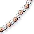 Sterling Silver & Rose Tone Beaded Necklace - 18 Inch