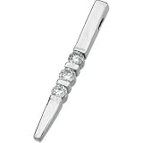 14K White Gold Three 3 Stone Diamond Pendant