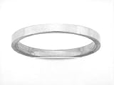 14 KT White Gold Wedding Band Flat - 2mm
