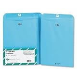 Fashion Color Clasp Envelopes, 9 x 12, Blue, 10/Pack QUA38737