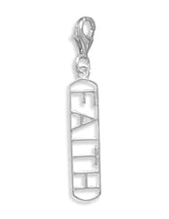 Cut Out FAITH Charm with Lobster Clasp