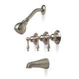 Premier 120142 Wellington Three Handle Tub & Shower Faucet, Brushed Nickel