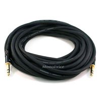Premier Series 1/4inch (TRS or Stereo Phono) Male to Male 16AWG Cable - Gold Plated - 100ft
