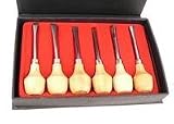 Premium-Grade Wood Carving Chisel Set - Hand Ground - Hardwood Handles