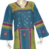 Indian Tunic Caftans Dress Long Sleeve Evening Gown Cotton Size M (kftn786)