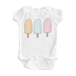 Girls White Onesie with Frozen Treats Design   Newborn