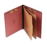 End Tab Classification Folder, 6 Sections, Letter, Red SJPS60935