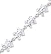 Sterling Silver Frogs Bracelet - 7 Inch