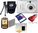Canon PowerShot SD1000 7.1MP Digital Elph Camera with 3x Optical Zoom (Silver) + 1GBSD Card Accessory Kit