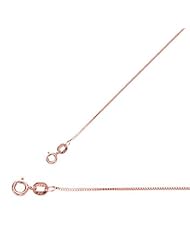 16" 10K Rose Gold 0.45mm (0.02") Polished Box Chain w/ Spring Ring Clasp