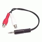 6IN Stereo Headphone Jack 3.5MM Male To 2X Rca Female