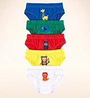 5 Pack Younger Boys Pure Cotton Zoo Slips