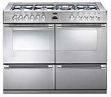 Sterling 100cm Dual Fuel Range Cookerc/w 7 Burner Gas Hob *Needs A 60mm Gap At The Sides To Allow The Door To Open* Black (STERLING1000DF_BK)