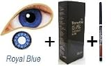 Coloured Contact Lenses with Free Solution & Case - Royal Blue (3 Months)