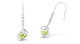 Multicut Peridot & White Cz Dangling Earrings Sterling Silver - B000IBUQAU