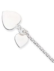 Sterling Silver Double Heart Bracelet QG1458-7.25"