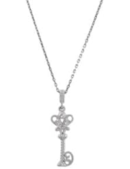 Vintage-Inspired Key Design Pendant or Necklace Pendant Sterling Silver 85380