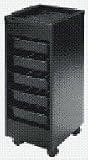 5 Drawer Rolling Salon Cart - Black