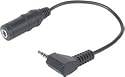 2.5mm 4C Right Angle Plug to 3.5mm Stereo Jack Adapter 6"