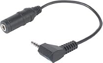 2.5mm 4C Right Angle Plug to 3.5mm Stereo Jack Adapter 6"