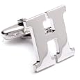 Personalized Silver My Initials Alphabet/Letter H Cufflinks Formal Wear