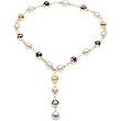 14K Yellow Gold Paspaley South Sea Cultured Pearl, Amethyst, Citrine and Topaz Necklace