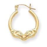 10k Rams Head Hoop Earrings