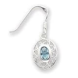 Sterling Silver Blue Topaz Fancy Dangle Earrings
