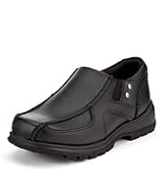 Coated Leather Wide Fit Slip-On Shoes