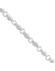Sterling Silver 8.5inch Polished Fancy Link Bracelet QH225-8.5"