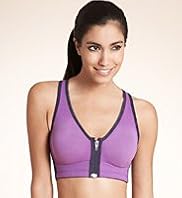 Extra High Impact Zip Front Non-Wired Sports Bra