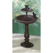 21 Tall Metal 2 Tier Bird Bath Feeder Garden Decor by SHOPZEUS