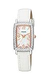 Pulsar Crystal Leather White Mother-of-Pearl Dial Women's Watch #PTC503