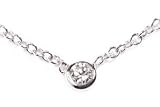 Diamond Bezel Set Pendant, 14k White Gold, 18 Chain (T.w 0.08)